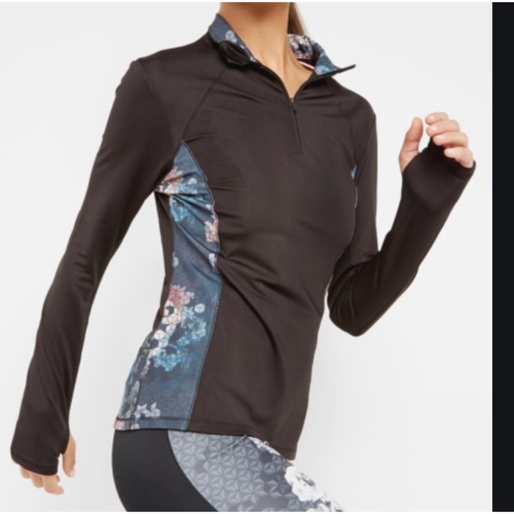 TED BAKER zip up NEW, monorose cube workout long sleeve top L